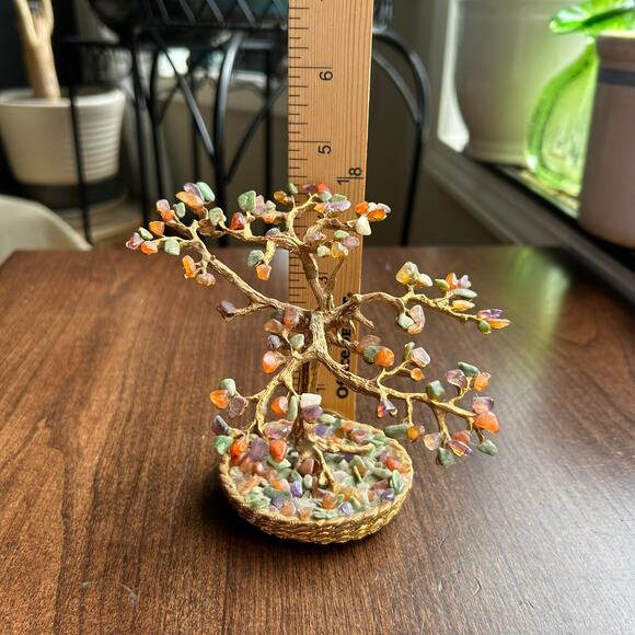 Vintage select imports brass chakra crystal stone tree bonsai - Picture 10 of 10